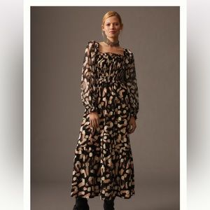Moon River Smoked Square-Neck Dress